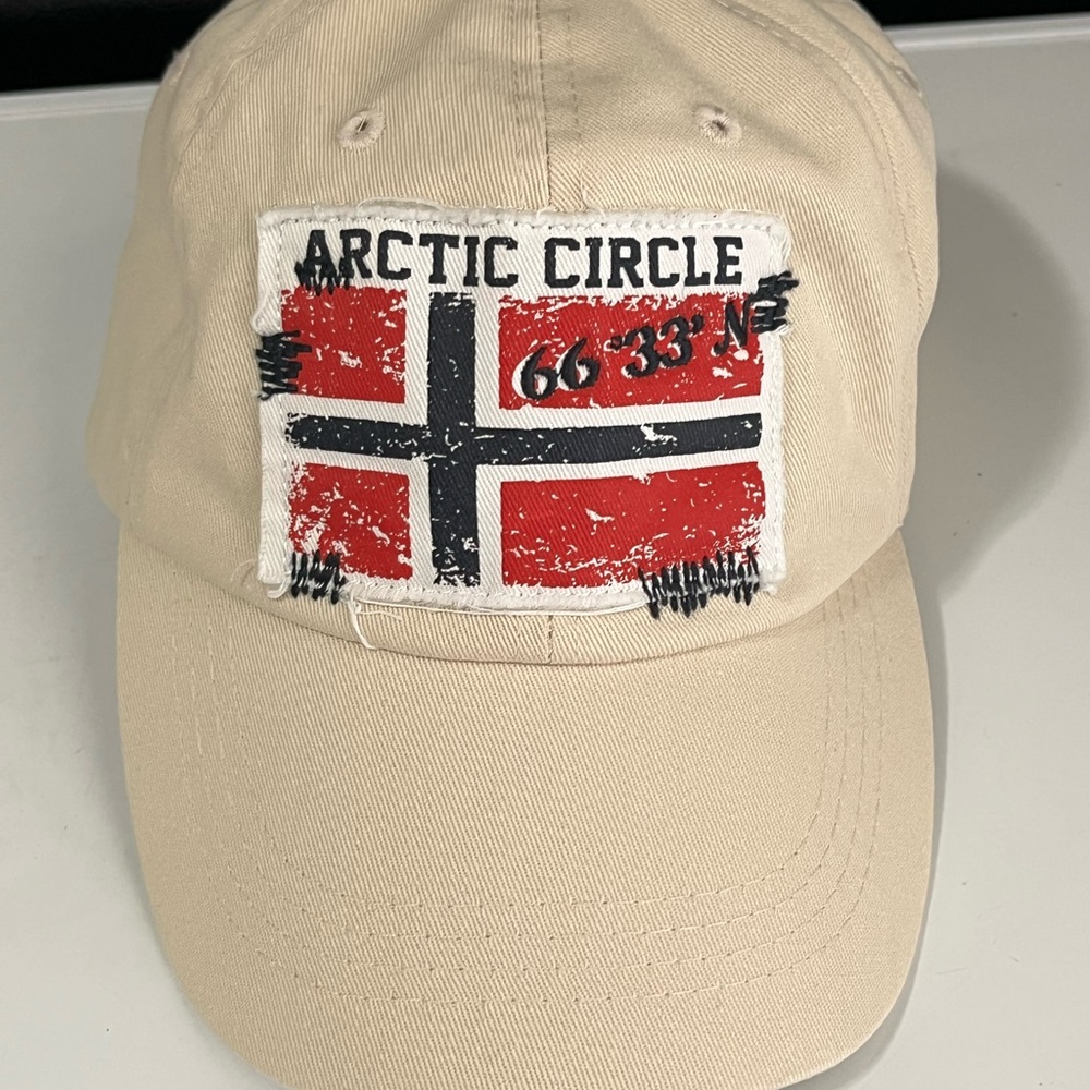 Beige Arctic Circle Cap with Flag Patch
